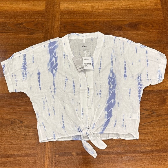 Rails Thea Tie Waist Blouse, Cloud Tie Dye, Small - Picture 5 of 12